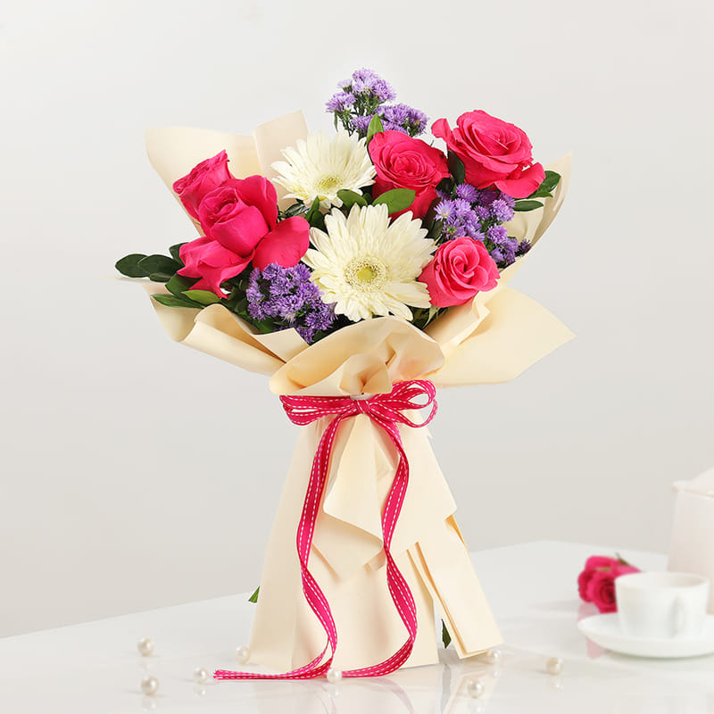 Garden Charm: Mixed Floral Bouquet