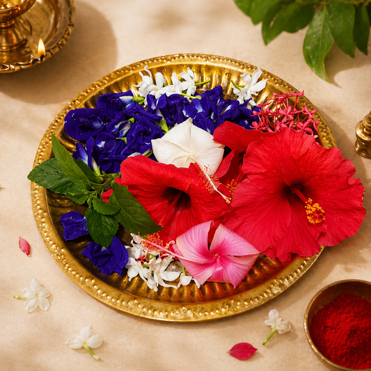 Premium Puja Flower Thali