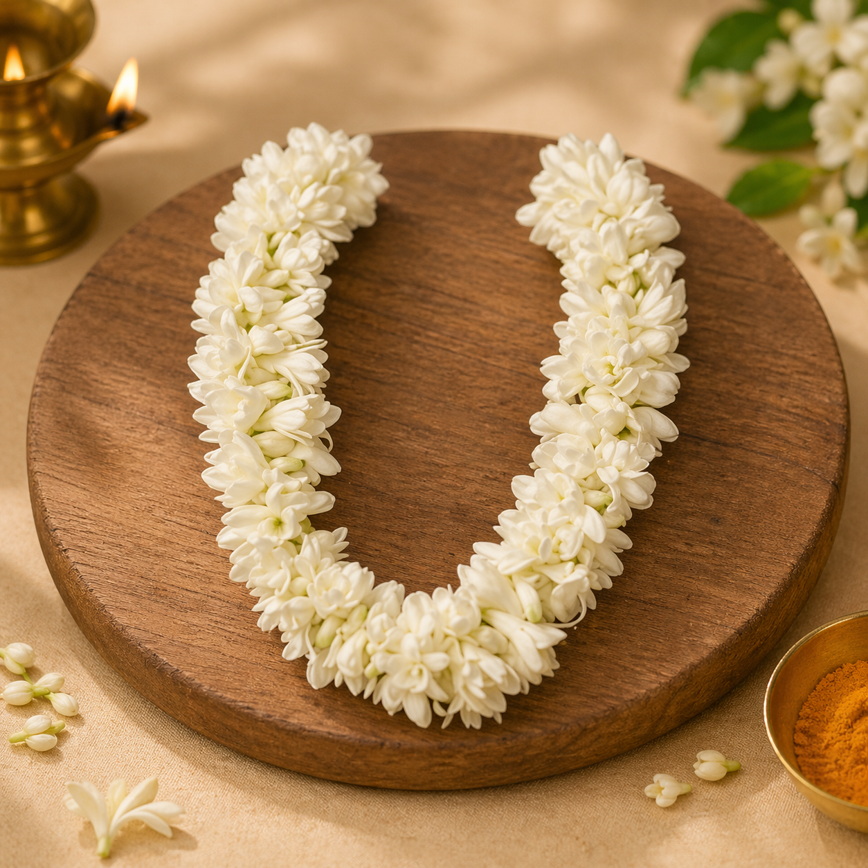Premium Mogra Garland – Fresh Jasmine Puja Mala