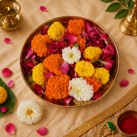 Premium Puja Flower Thali