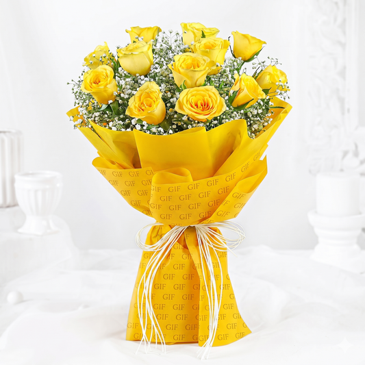 True Friendship Bloom Yellow Rose Bouquet