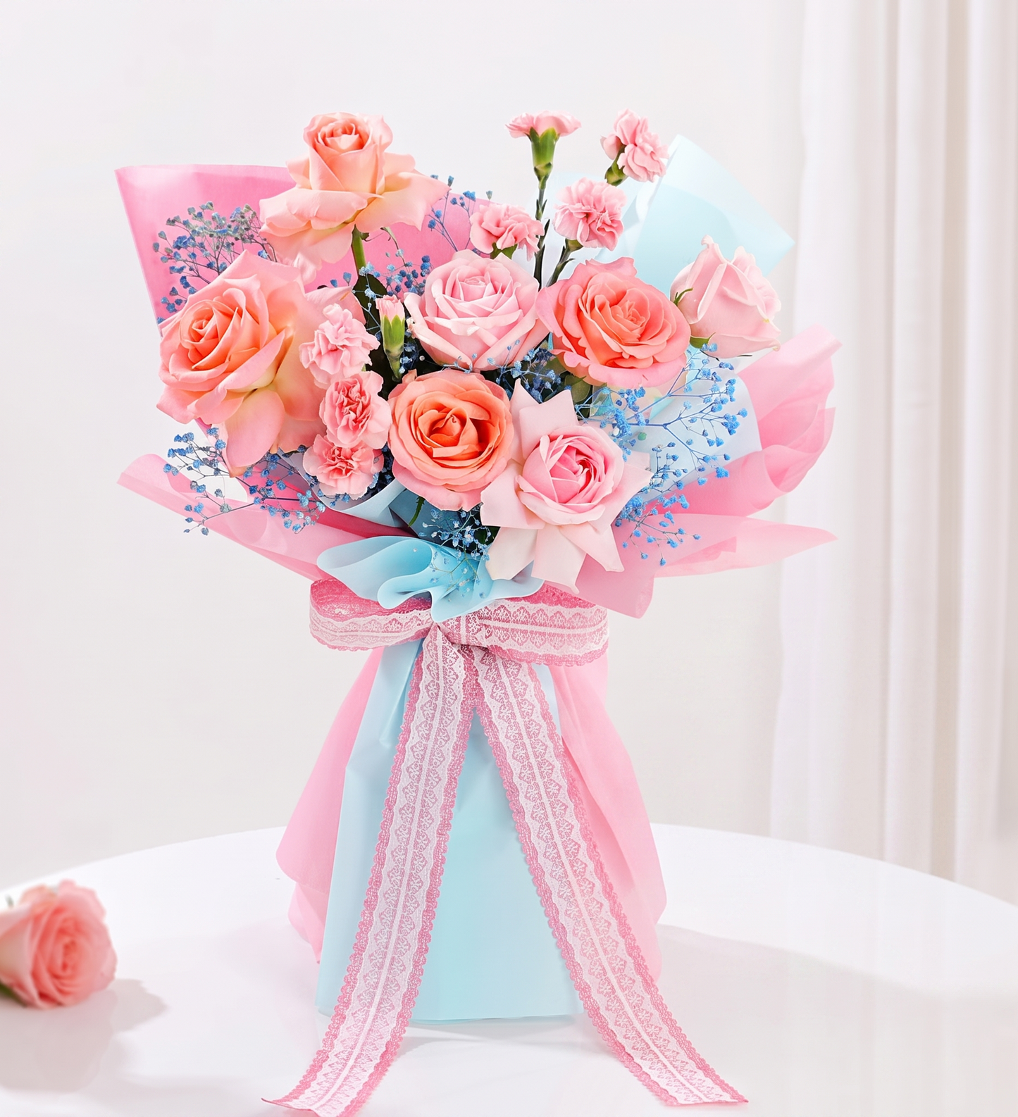 Charming Elegance: Soft Pastel Floral Bouquet