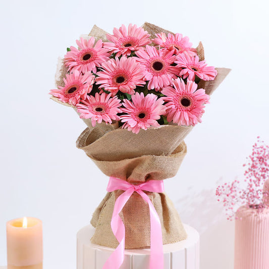 Rustic Pink Gerbera Bouquet