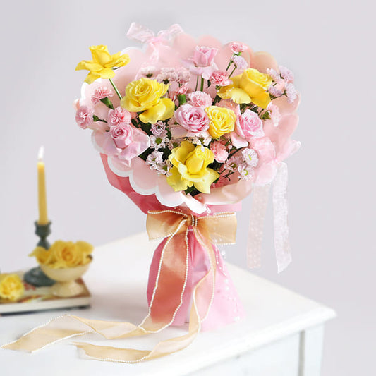 Cheerful Mixed Rose & Carnation Gift Bouquet